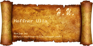 Heffner Ulla névjegykártya
